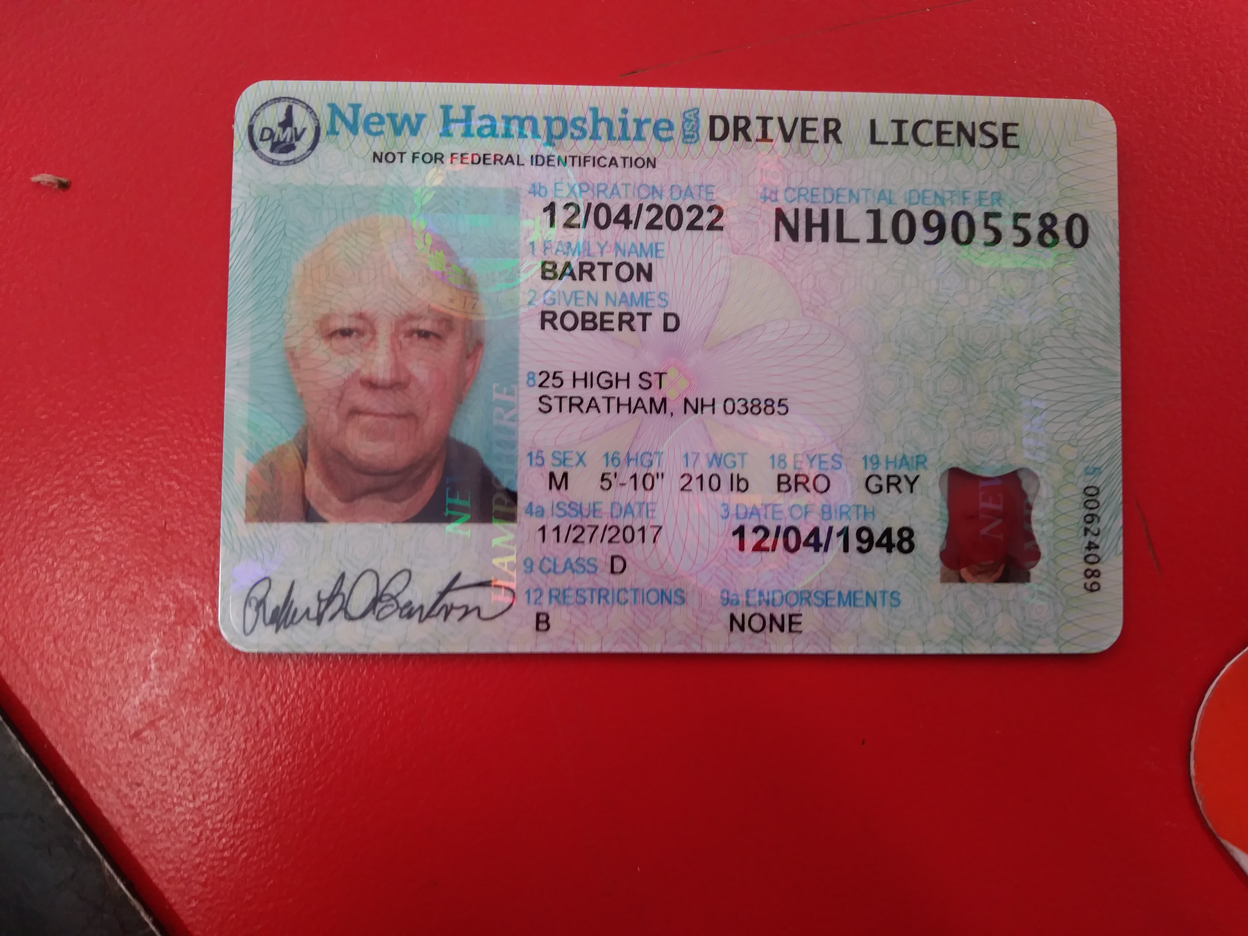 New Hampshire Driver License